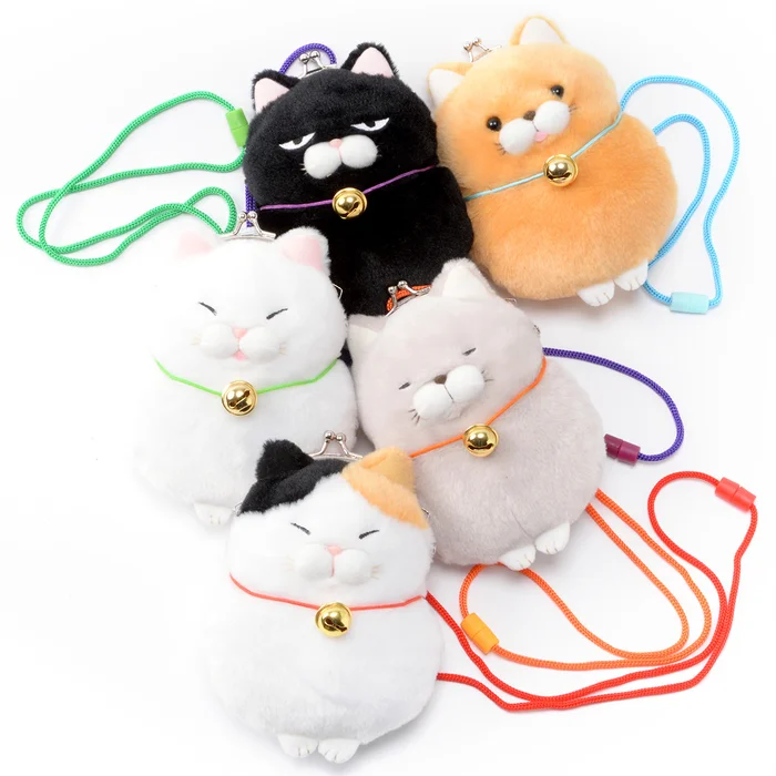 Hige Manjyu Cat Plush Coin Pochettes 3 Hige Manjyu Cat Plush Coin Pochettes